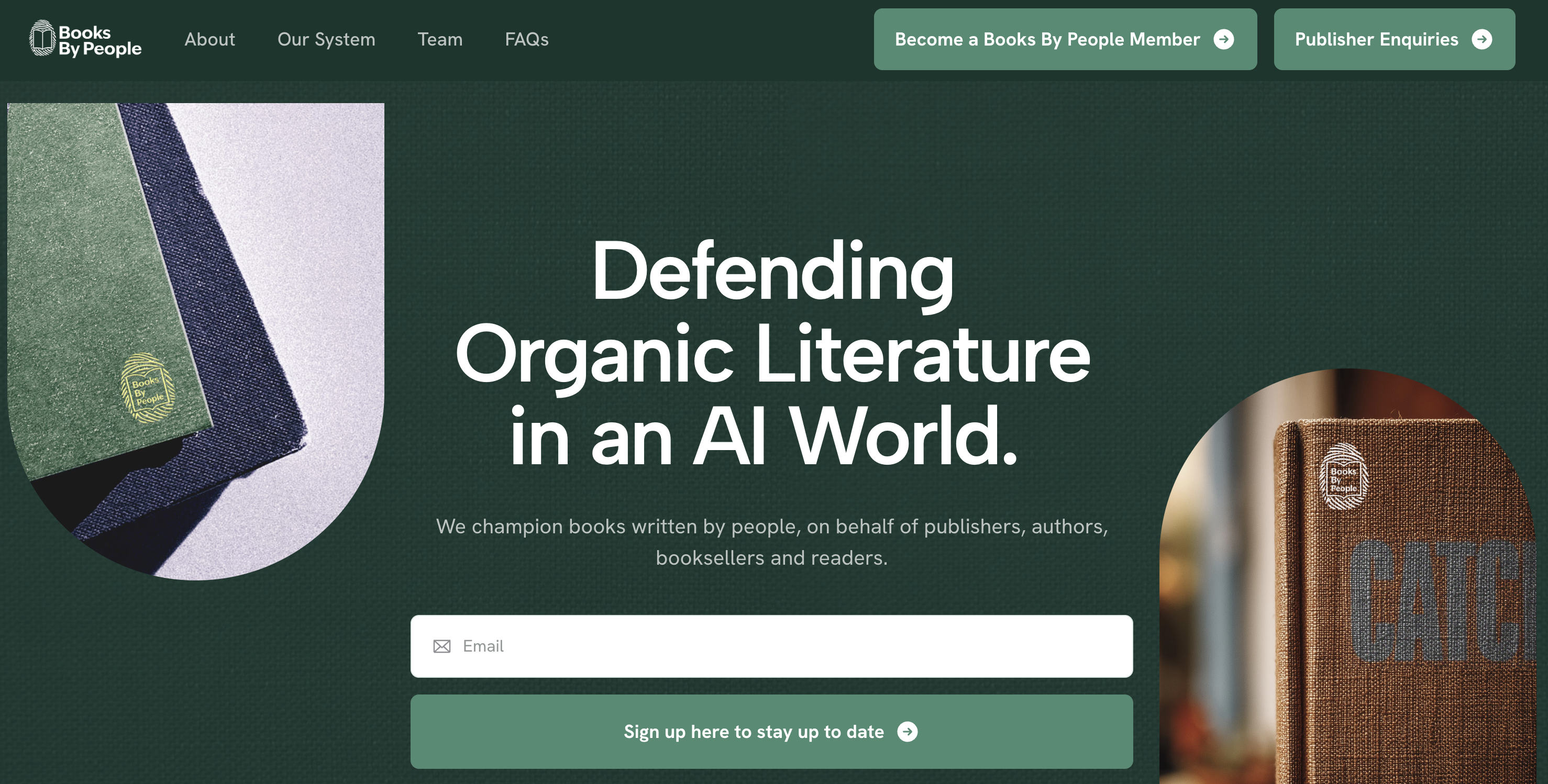 Siegel „organic literature“ von Books by People